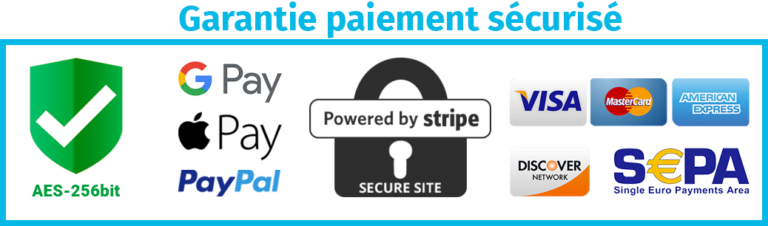 Paiement sécurisé - GooglePay, ApplePay, Paypal, Stripe